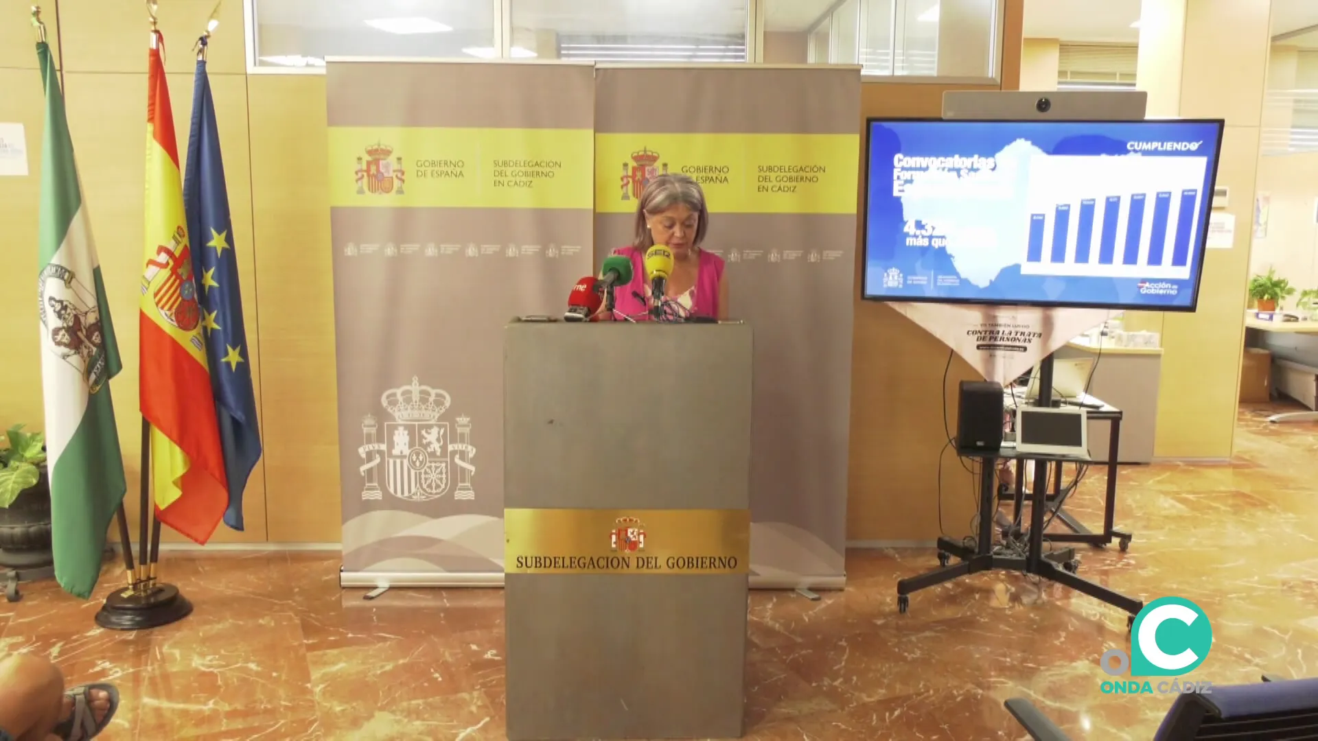 La representante del estado en la provincia durante la rueda de prensa ofrecida este martes La representante del estado en la provincia durante la rueda de prensa ofrecida este martes
