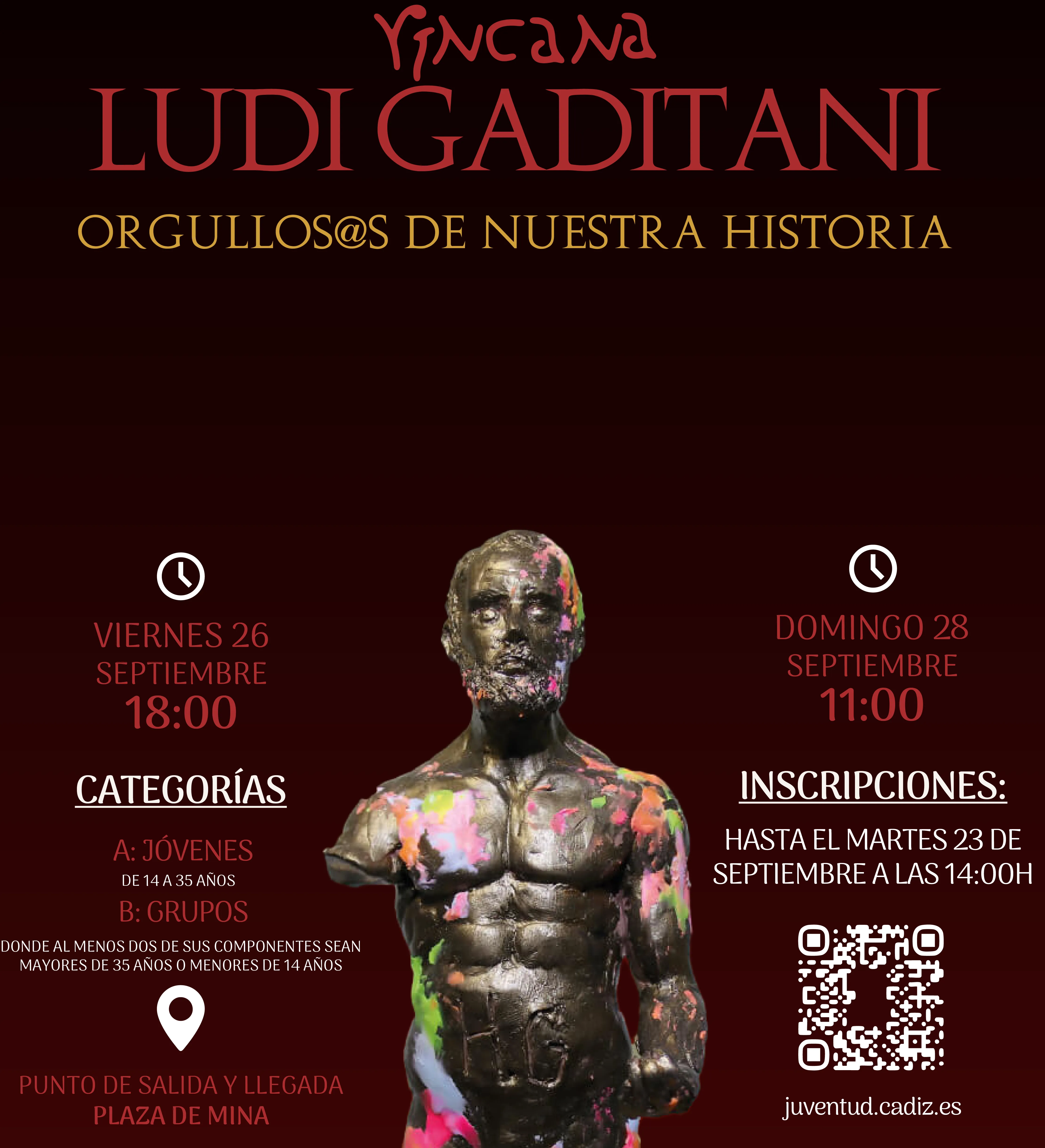 Cartel que ilustra la yincana 'Ludi Gaditani'.