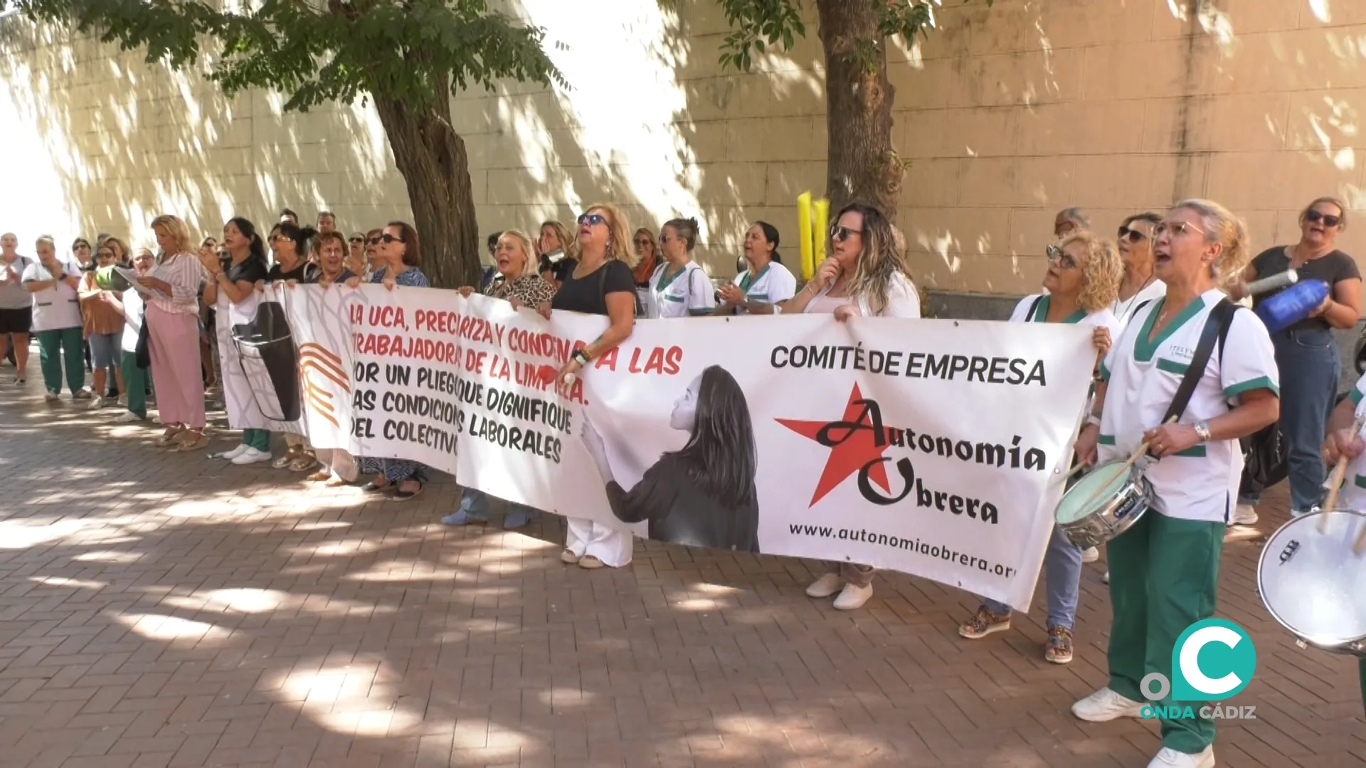 Protesta, este lunes, de las trabajadoras de la limpieza. Protesta, este lunes, de las trabajadoras de la limpieza.