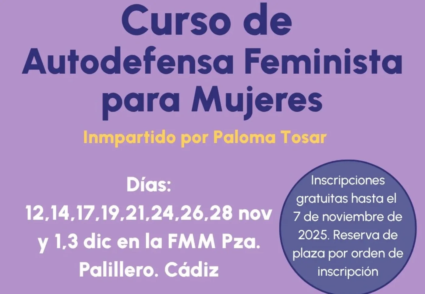 El taller de 'Autodefensa feminista comenzará el 12 de noviembre en la Fundación Municipal de la Mujer.  El taller de 'Autodefensa feminista comenzará el 12 de noviembre en la Fundación Municipal de la Mujer.