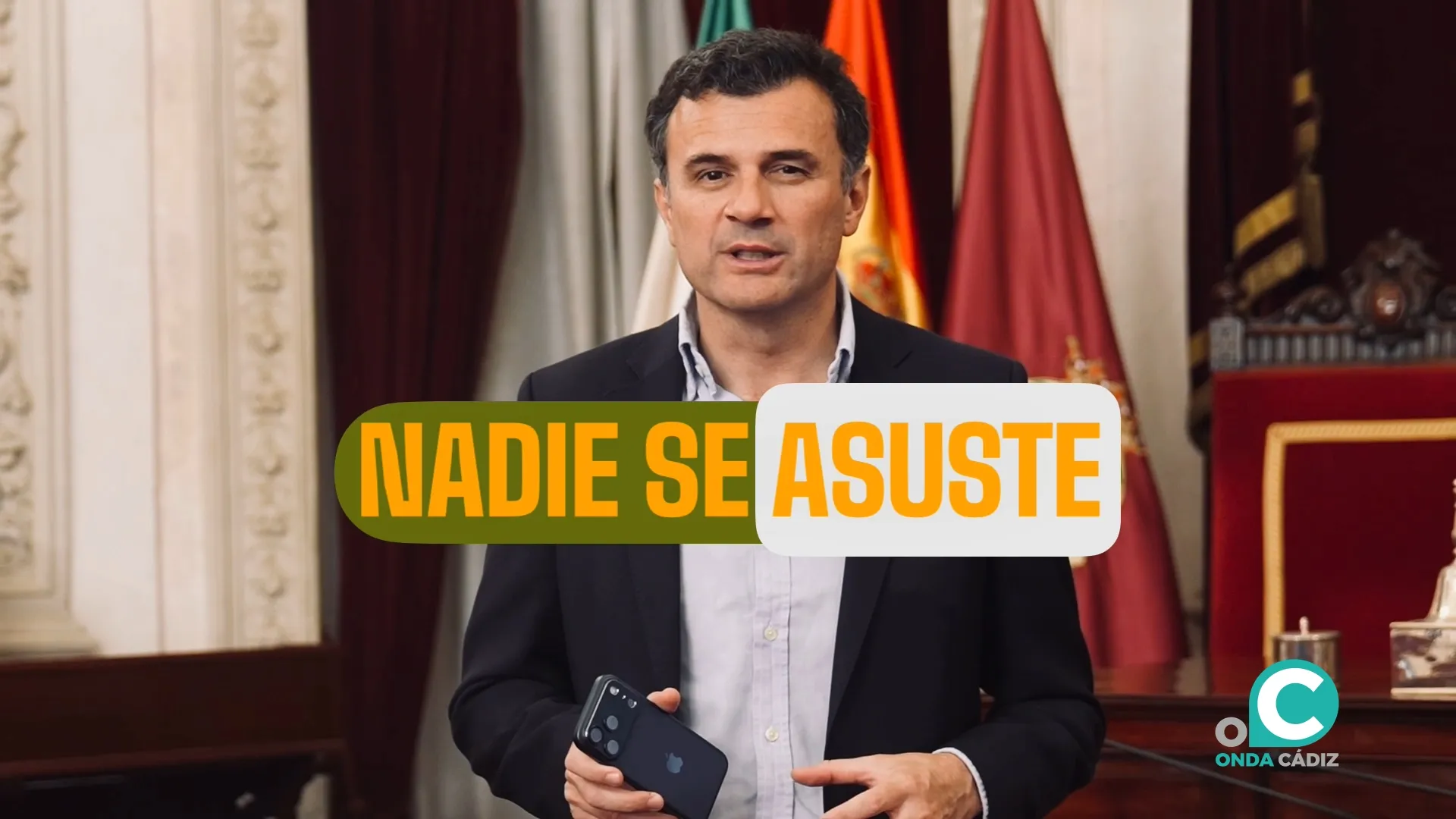 El alcalde de Cádiz, Bruno García, en el vídeo.