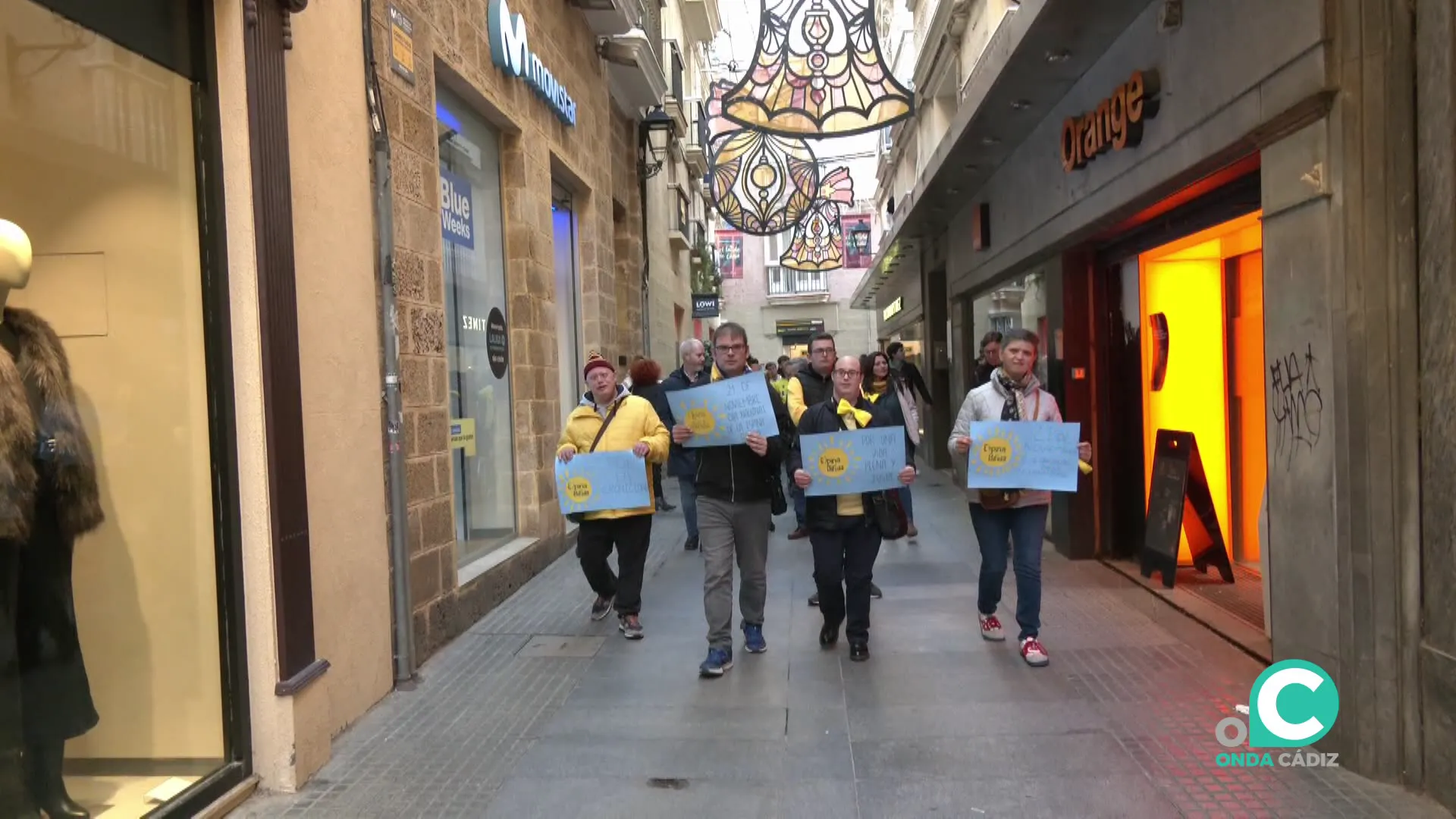 Cabecera de la marcha por la calle Columela este viernes