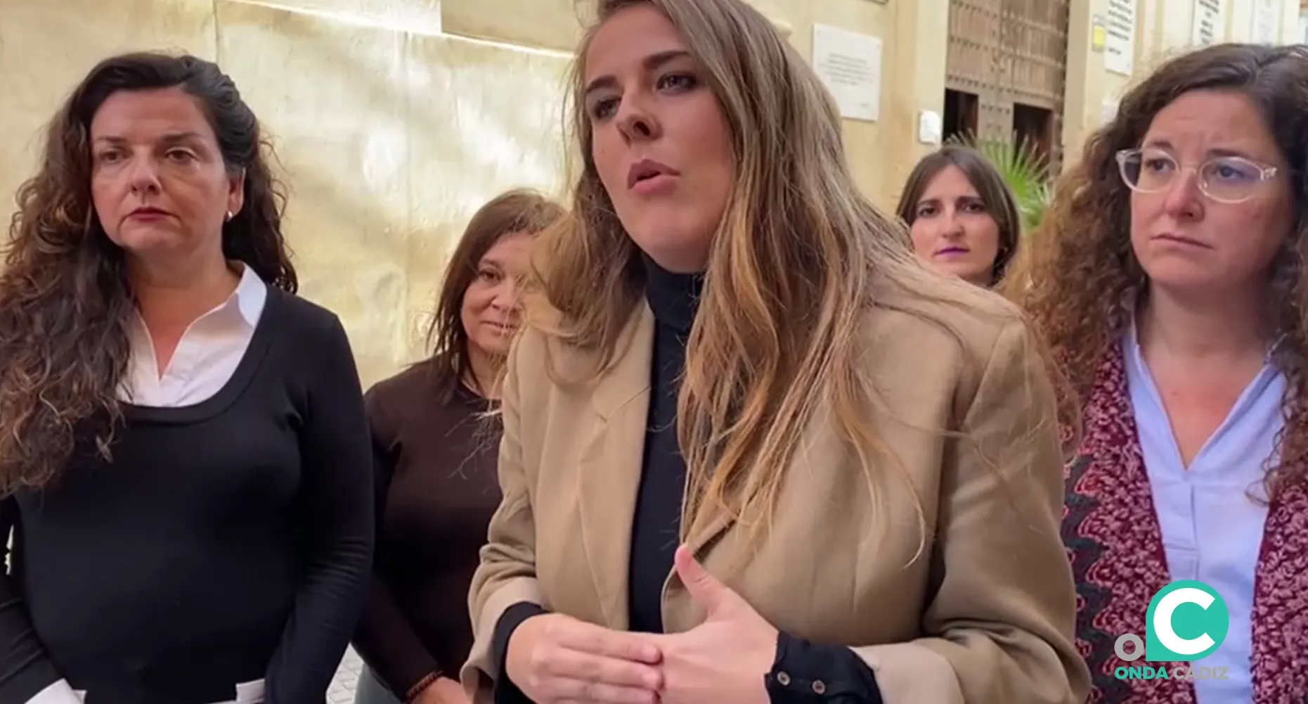 La dirigente en su intervención en la capital gaditana