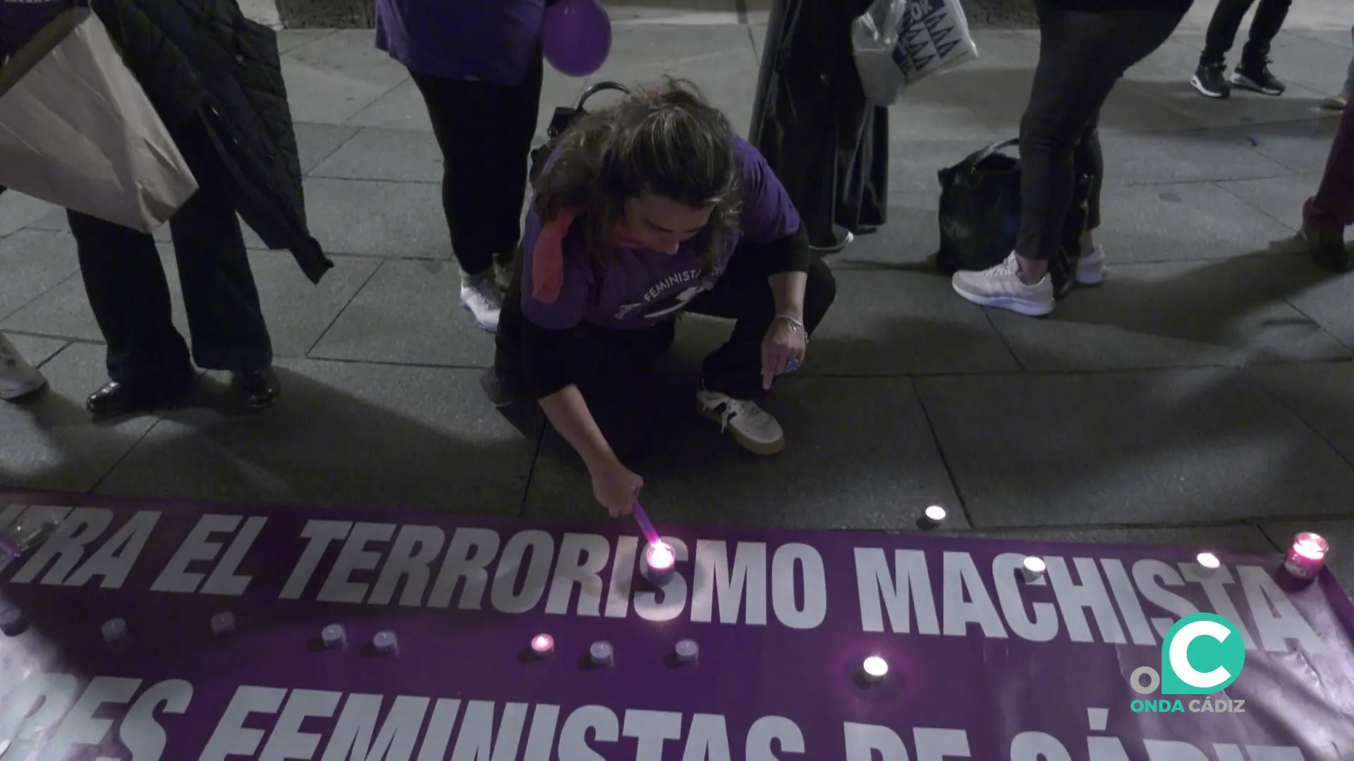Una de las participantes del acto celebrado en la plaza de San Juan de Dios
