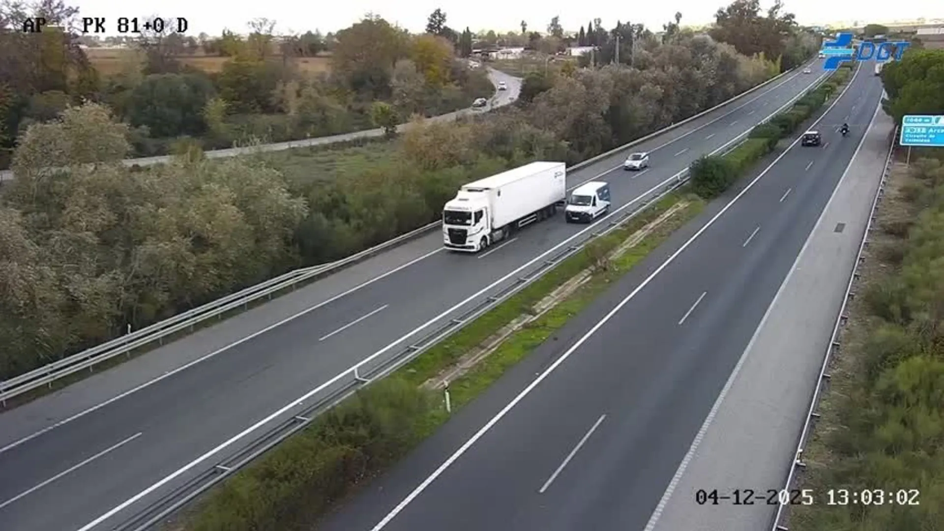 Tráfico en la autovia AP-4 en la provincia de Cádiz