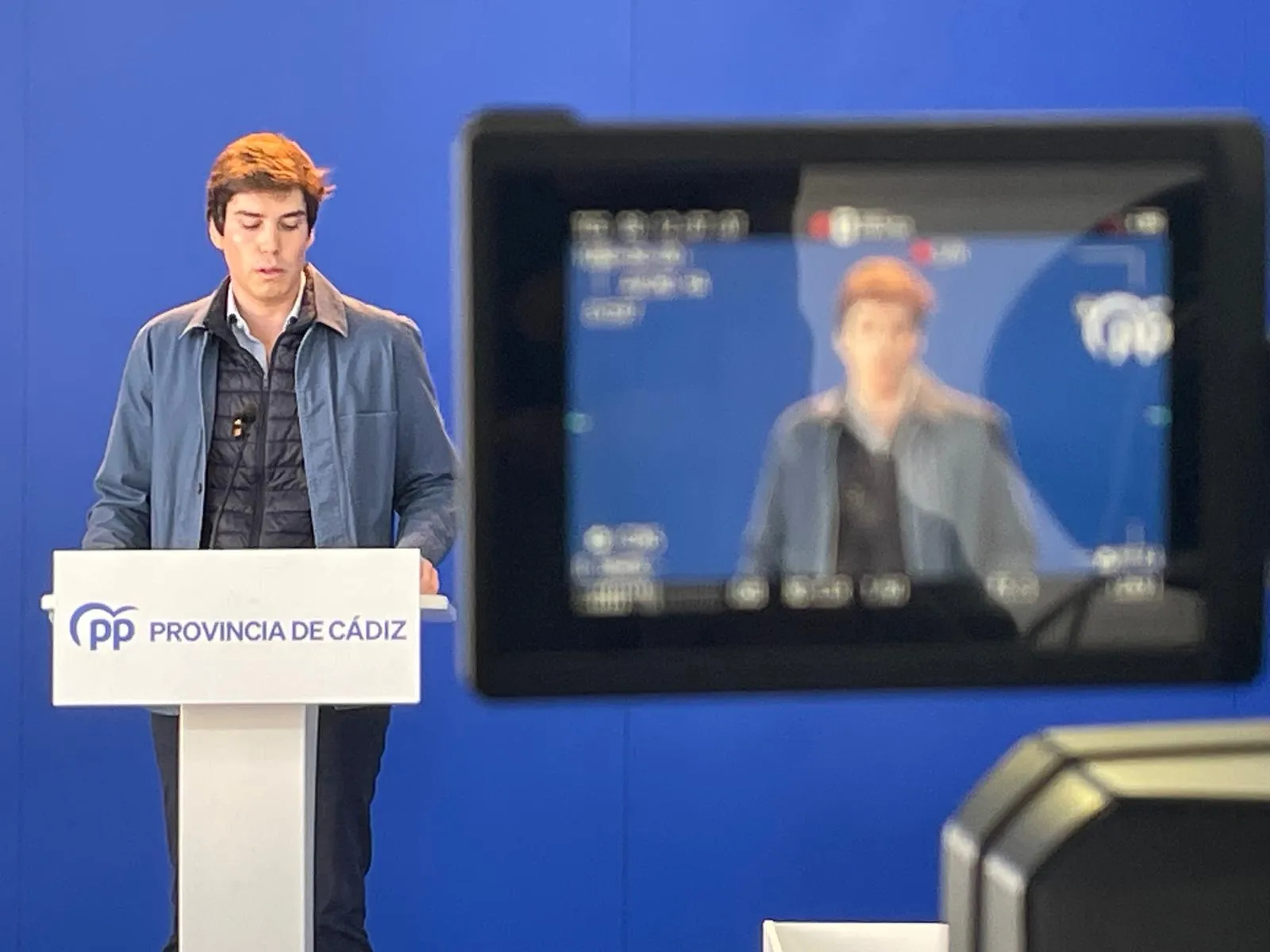 El diputado nacional por el PP Miguel Ángel Sastre en rueda de prensa.