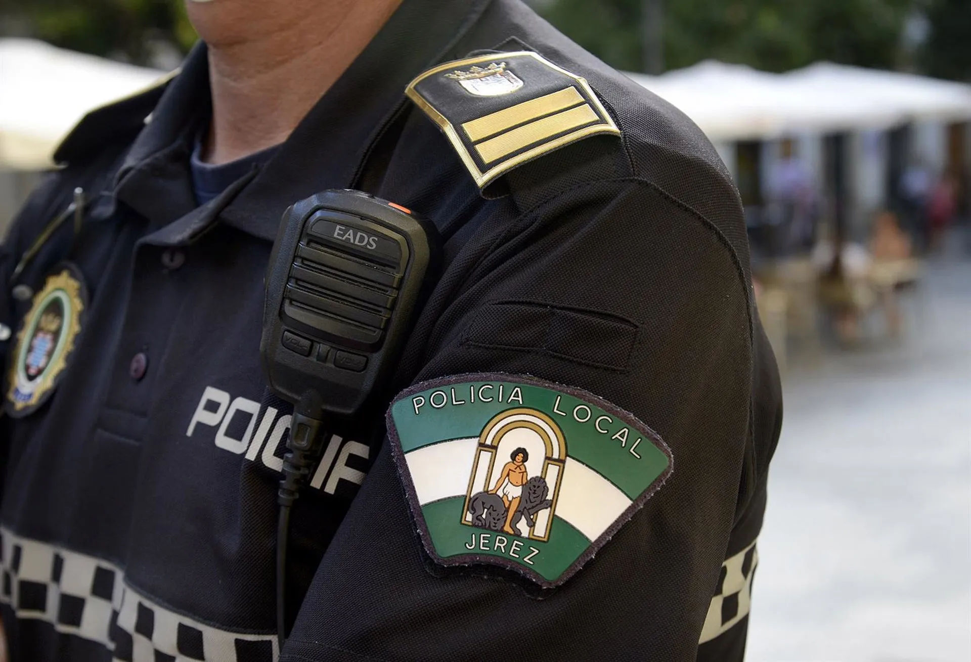 Detalle de un agente de la Policía Local de la localidad gaditana