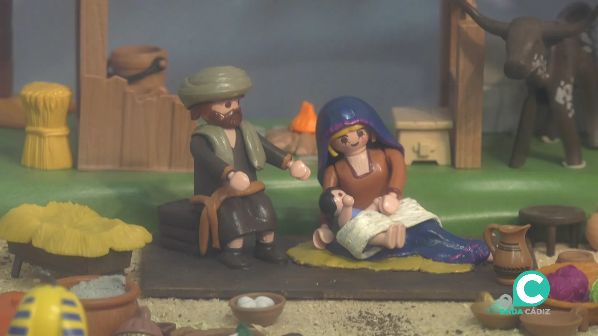 Detalle de una tradicional escena navideña dentro de la muestra