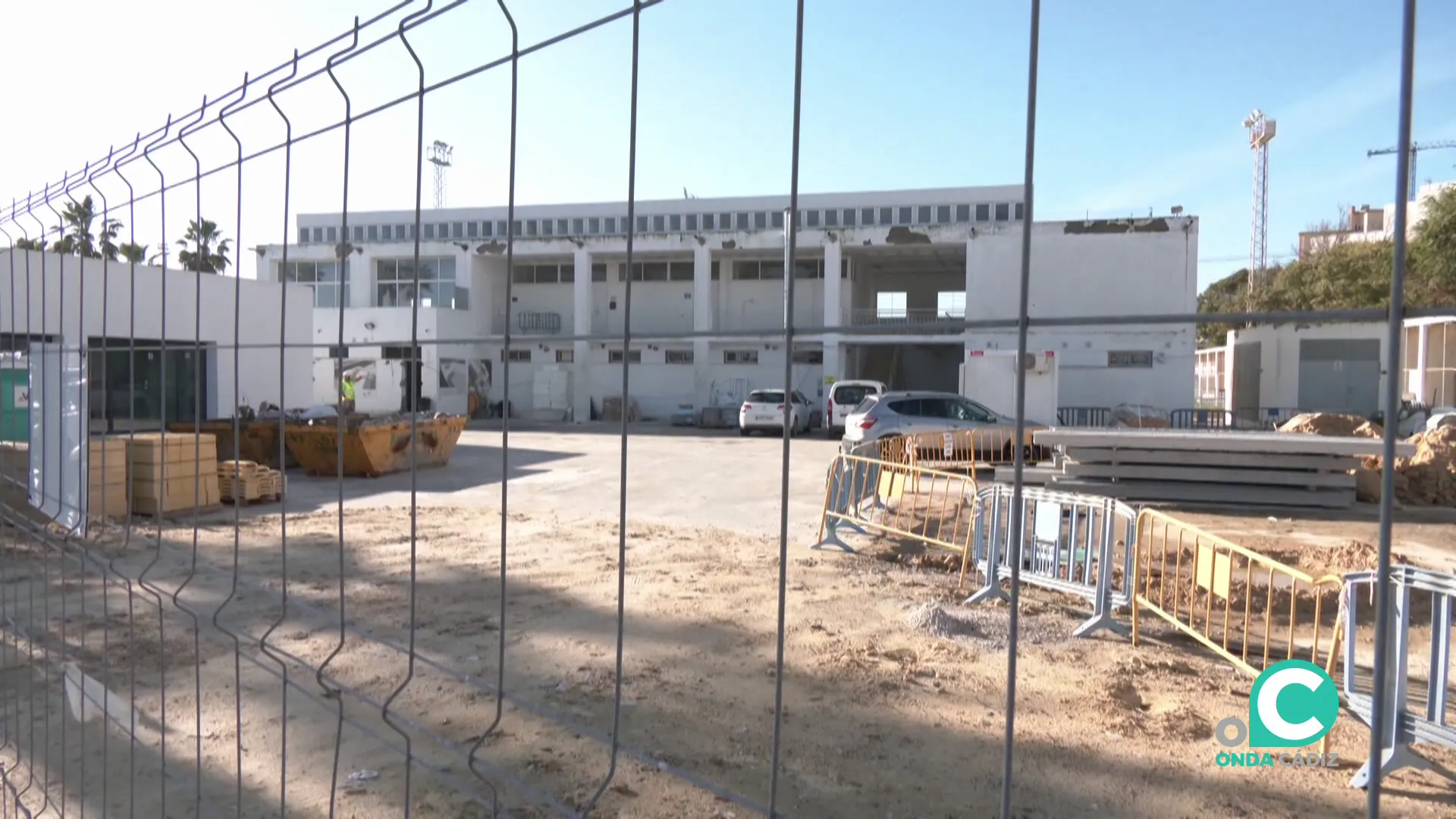 Imagen de las obras de las instalaciones del complejo deportivo Puntales La Paz este lunes 12 de enero. 