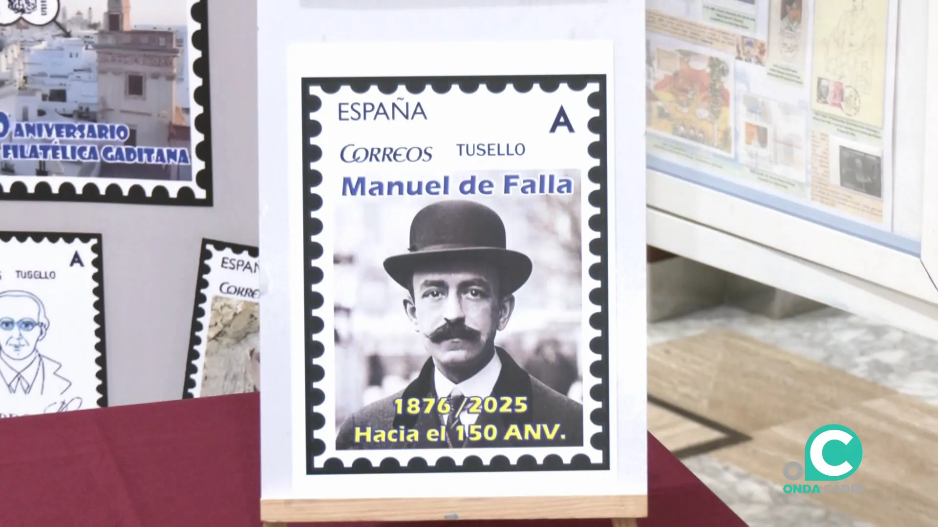 Efigie inmortalizada en sello del insigne creador gaditano