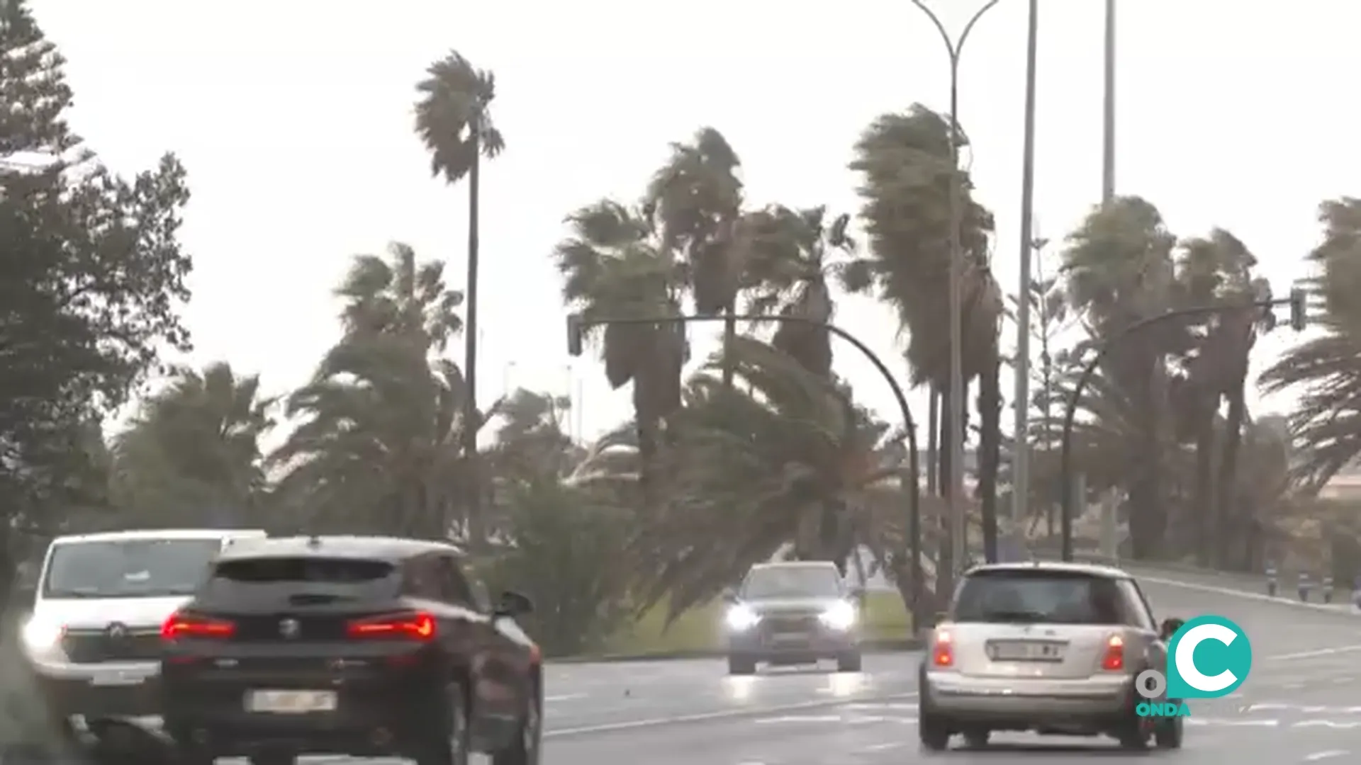 Imagen reciente del temporal en la ciudad de Cádiz. 