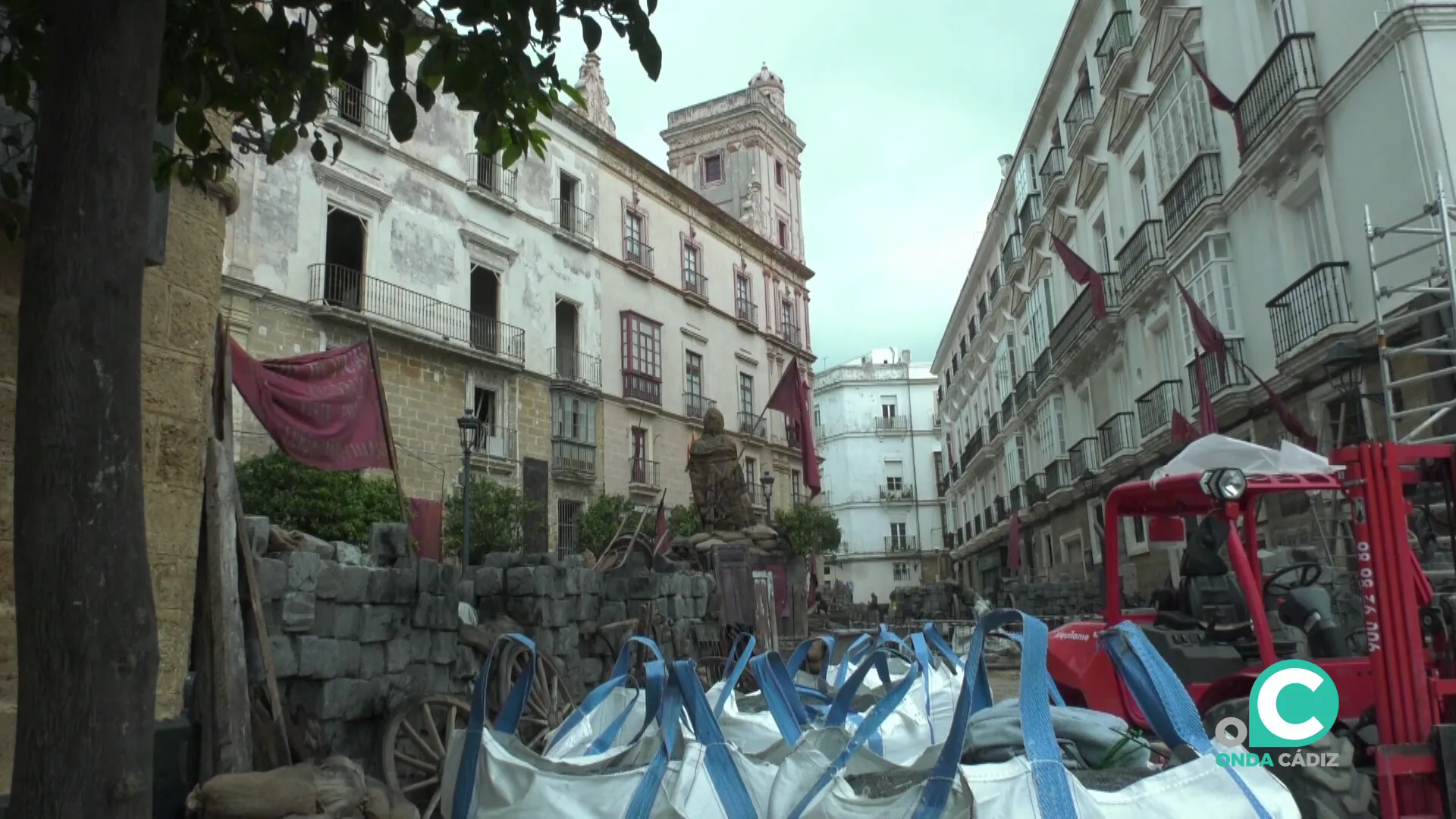Imagen de la plaza de Arguelles ambientada para la filmación