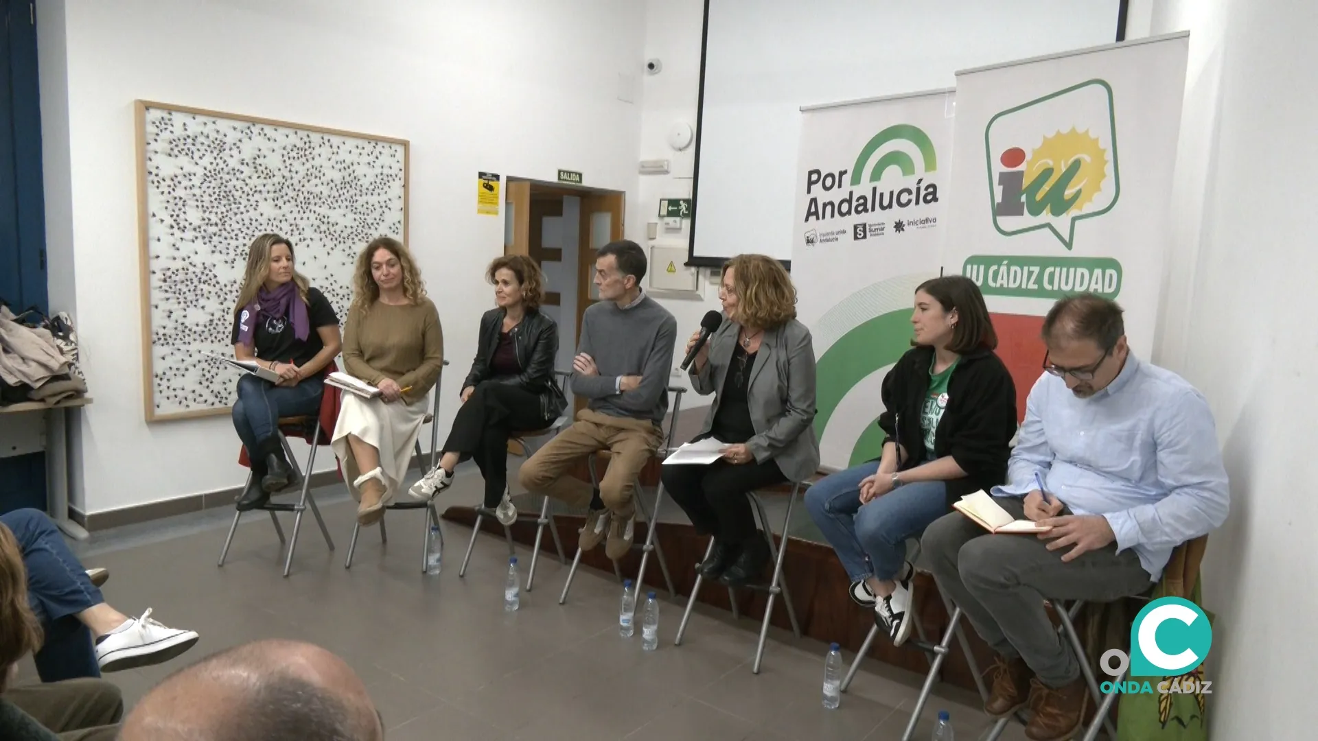 Antonio Maíllo, candidato de Por Andalucía a la presidencia de la Junta, presenta en Cádiz los ejes de su programa de gobierno.