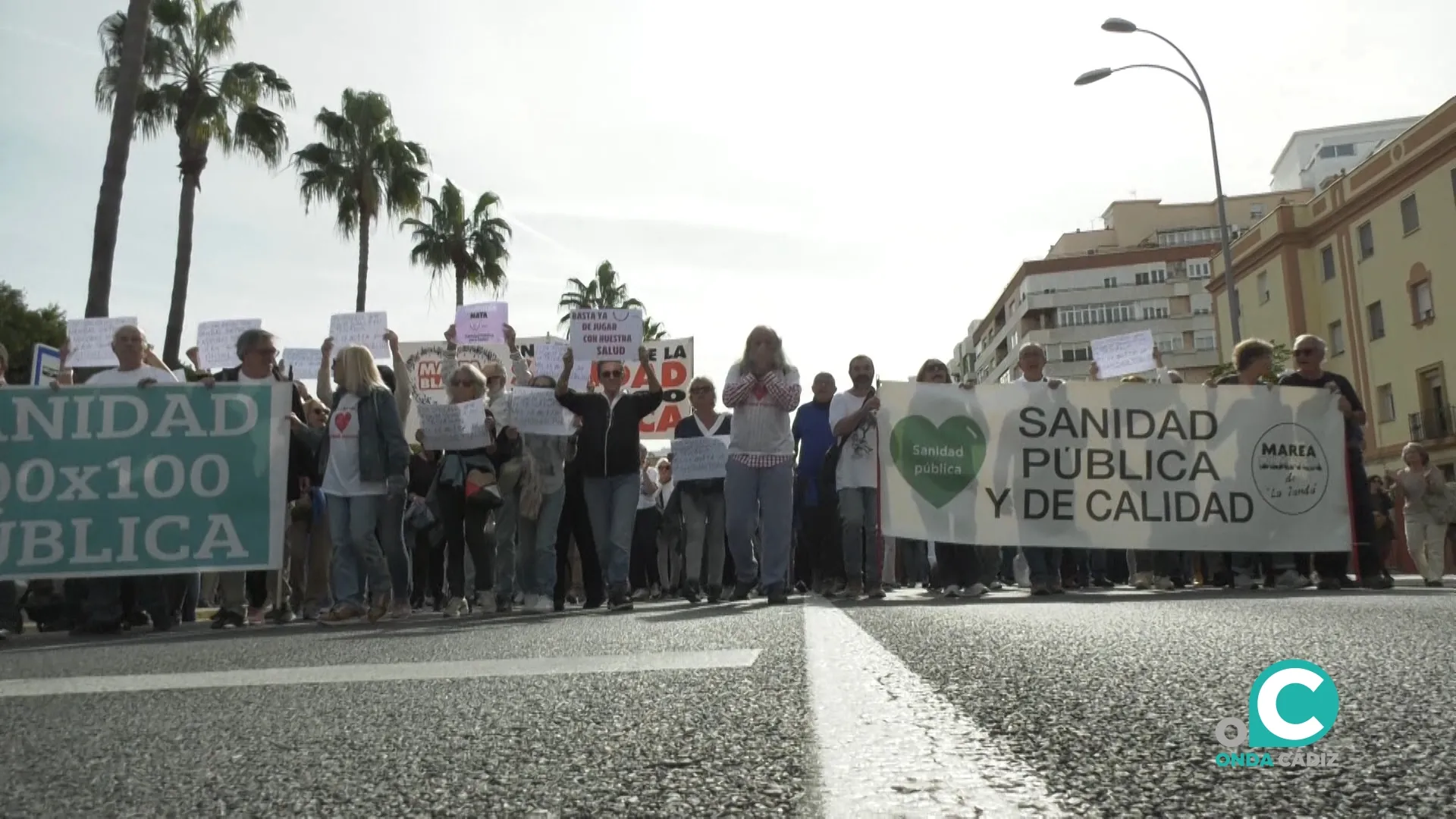 Manifestación en defensa de los servicios públicos, en una imagen de archivo. 