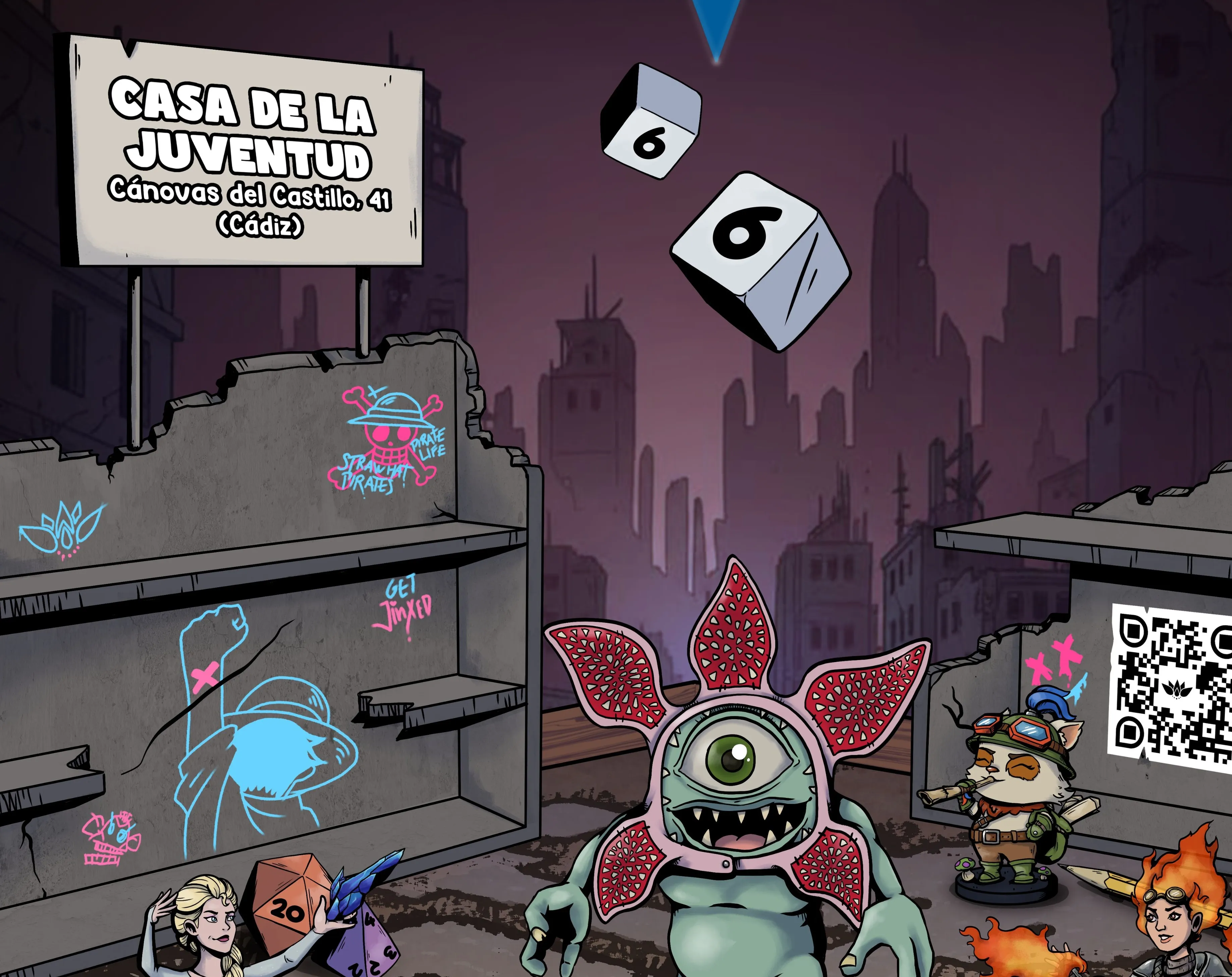 Detalle del cartel anunciador de la cita