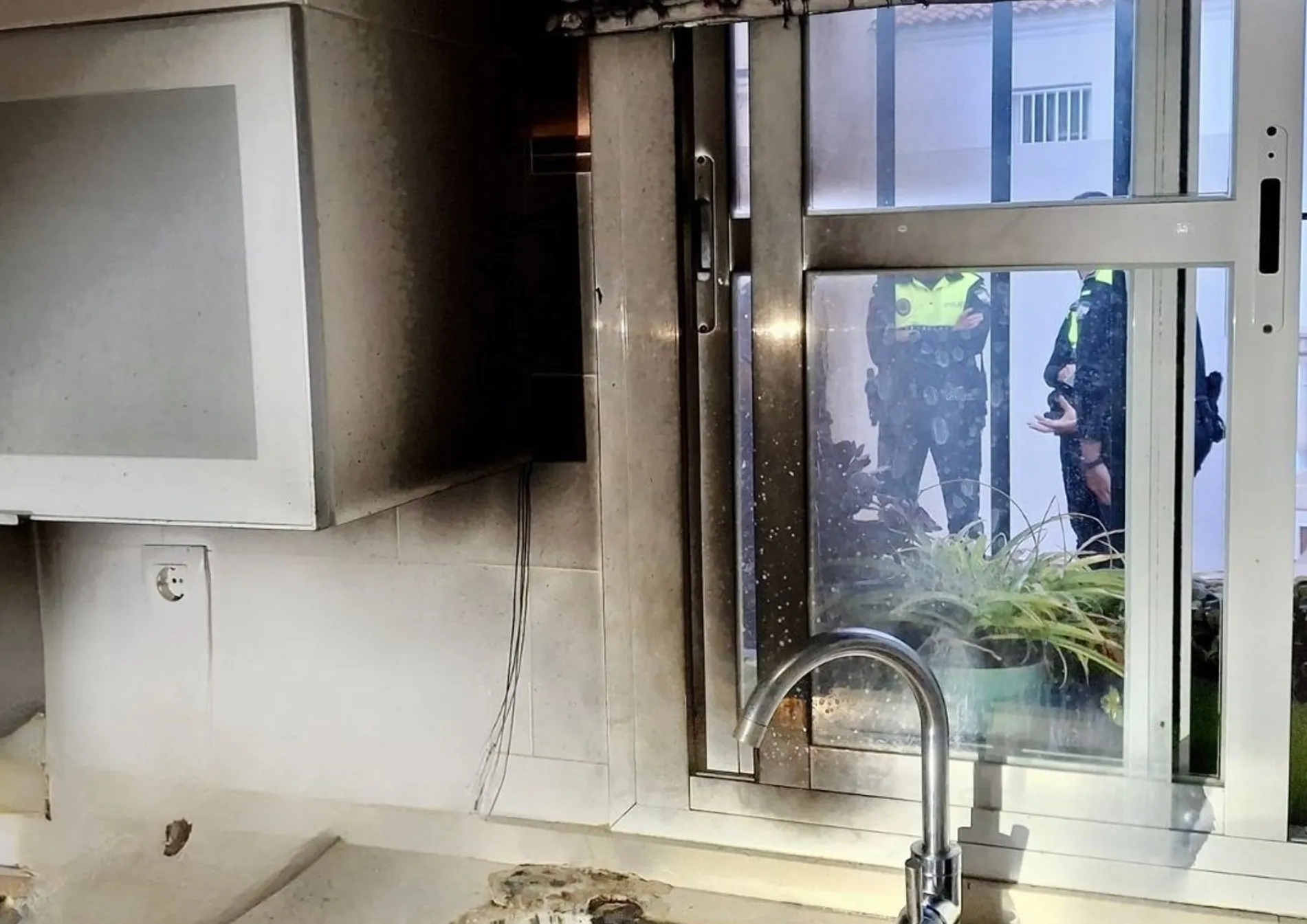 Lugar del siniestro en el domicilio arcense