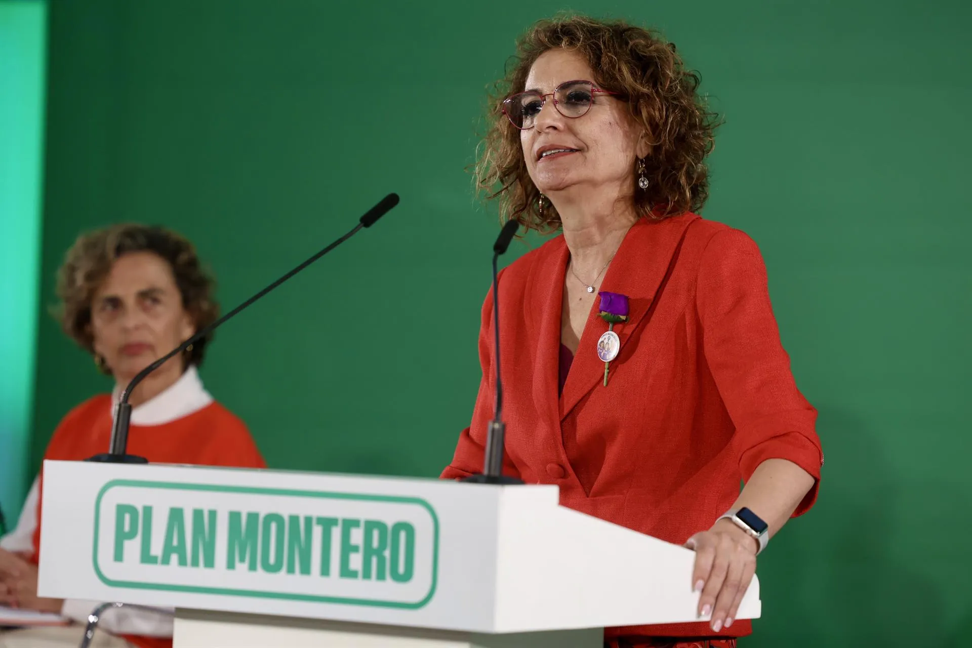 La candidata socialista, María Jesús Montero, en el acto de presentación  del proyecto para Sanidad. 