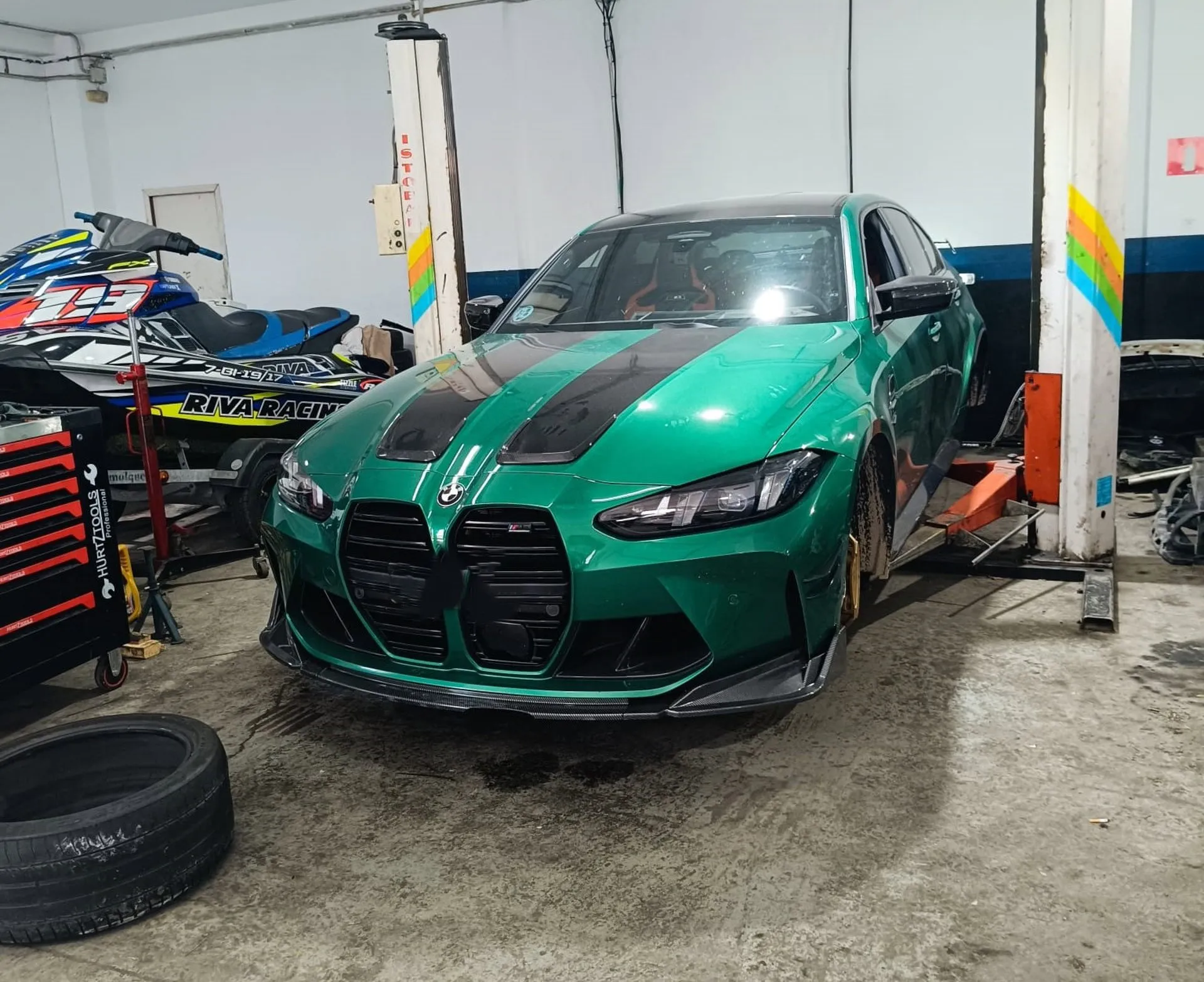 Vehículo implicado en el accidente de la urbe portuense durante la motorada