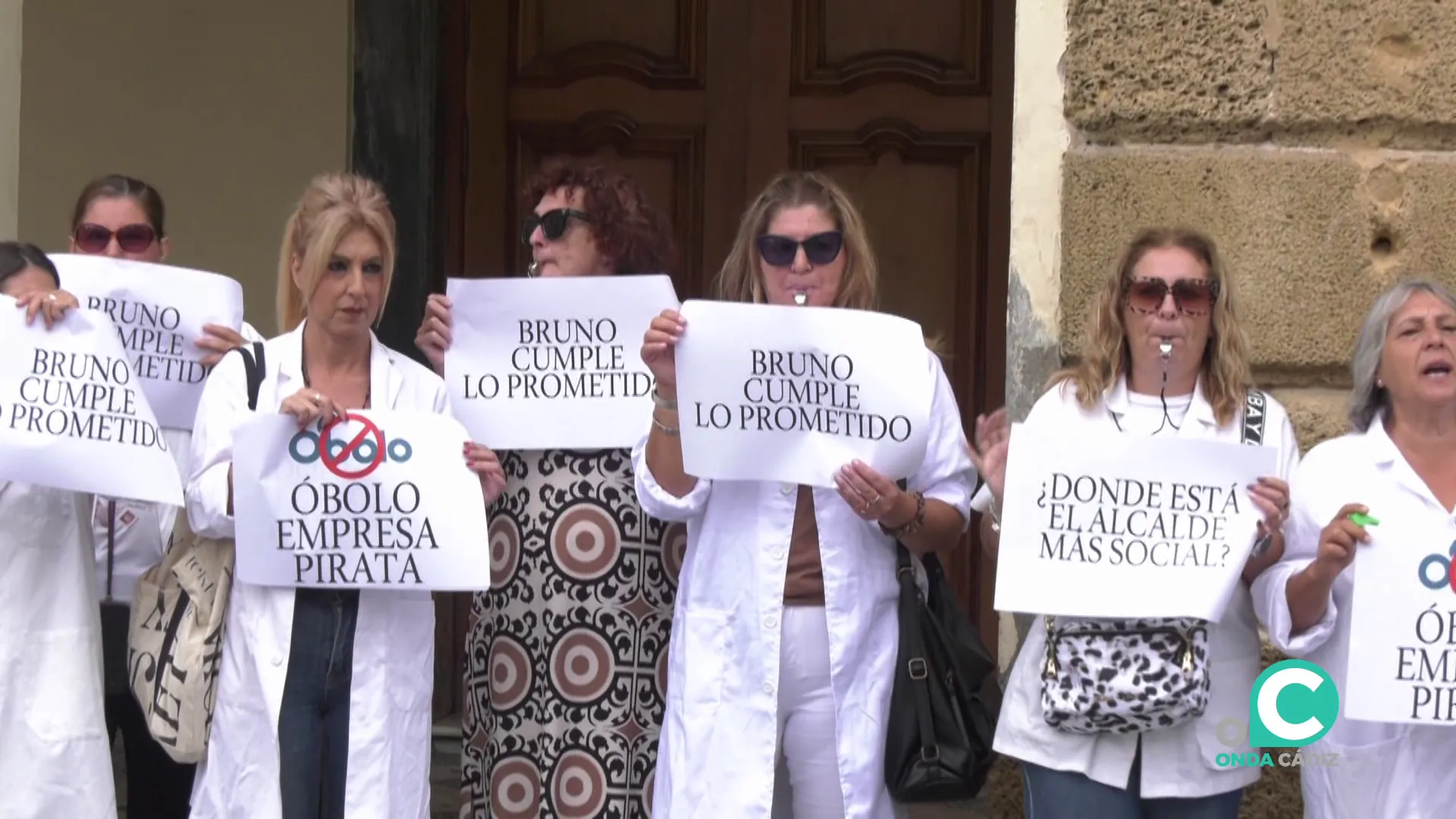 Protesta de los trabajadores en la plaza de San Juan de Dios en una imagen de archivo