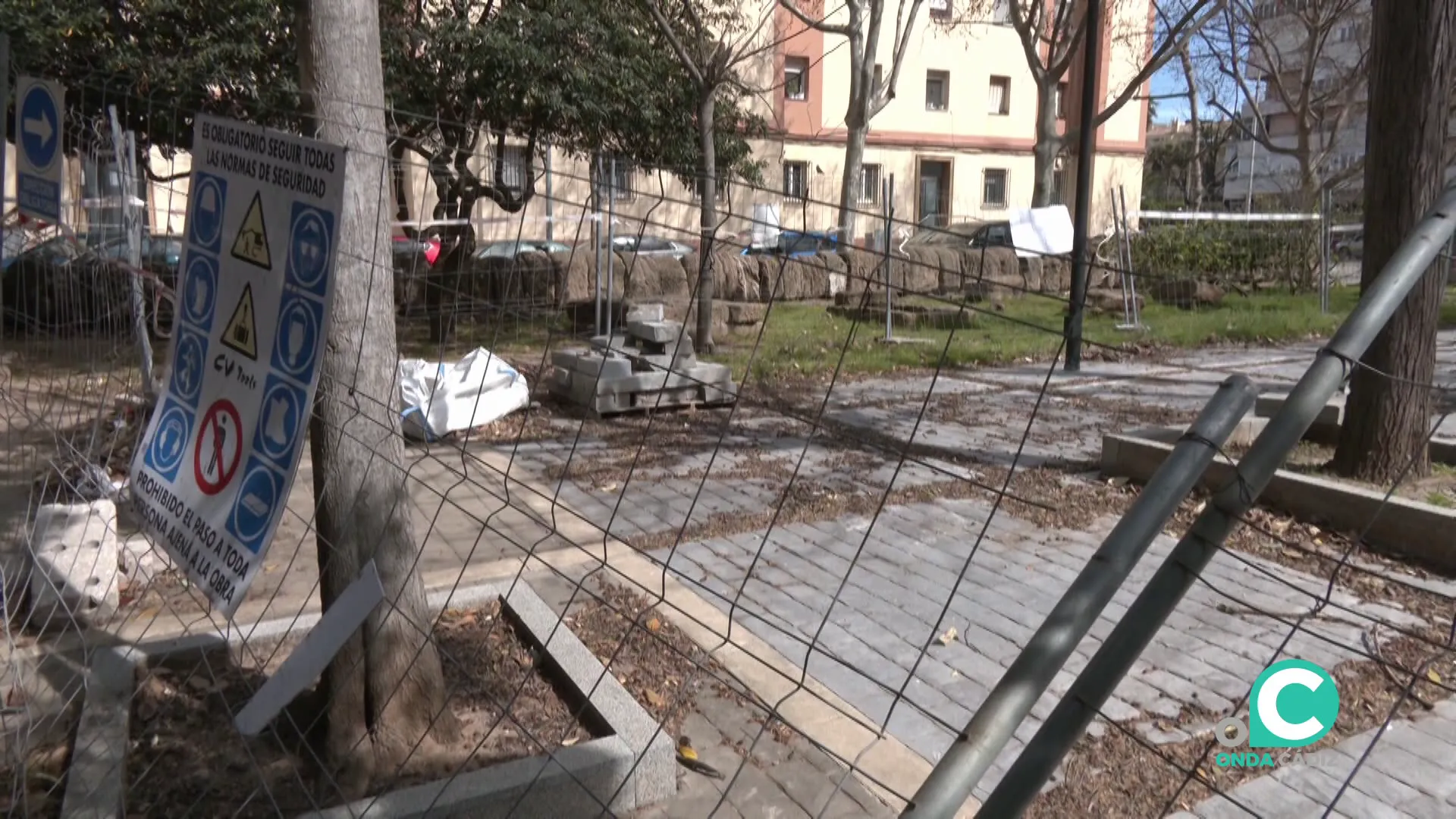 Aspecto de las actuaciones que se están efectuando en la plaza Asdrubal