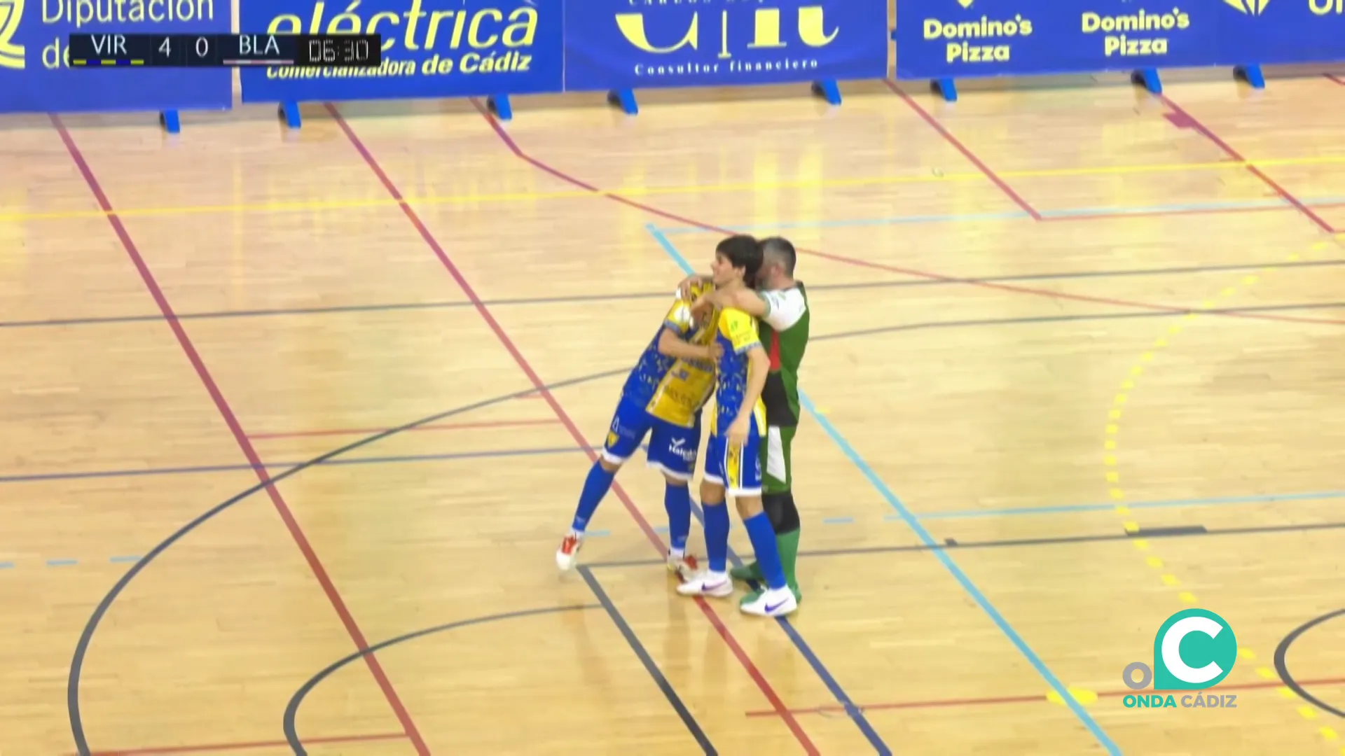 Alegria de los jugadores amarillos el pasado domingo en uno de los tantos conseguidos