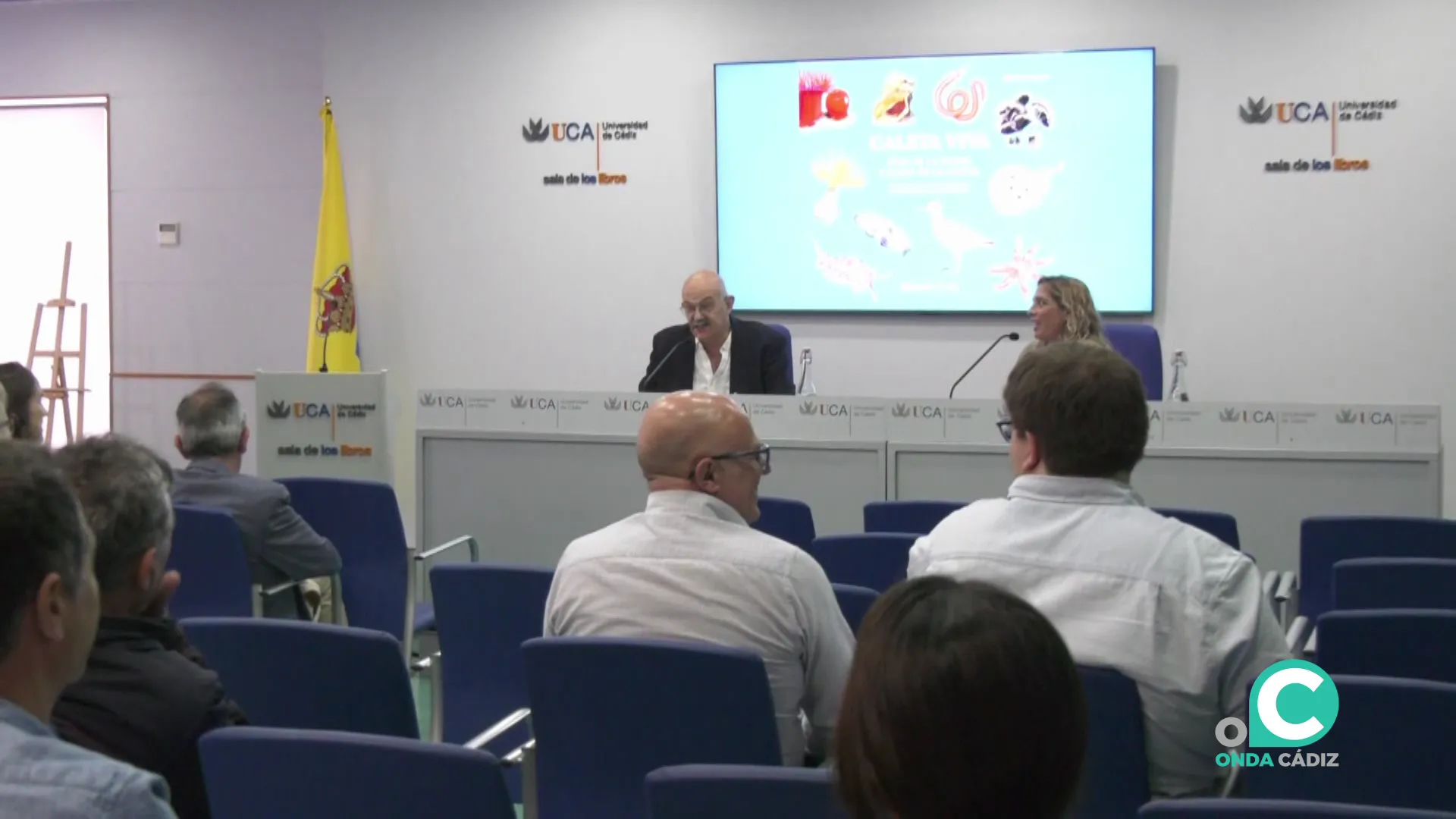 Un momento del acto celebrado en las despedencias del edificio Andres Segovia 