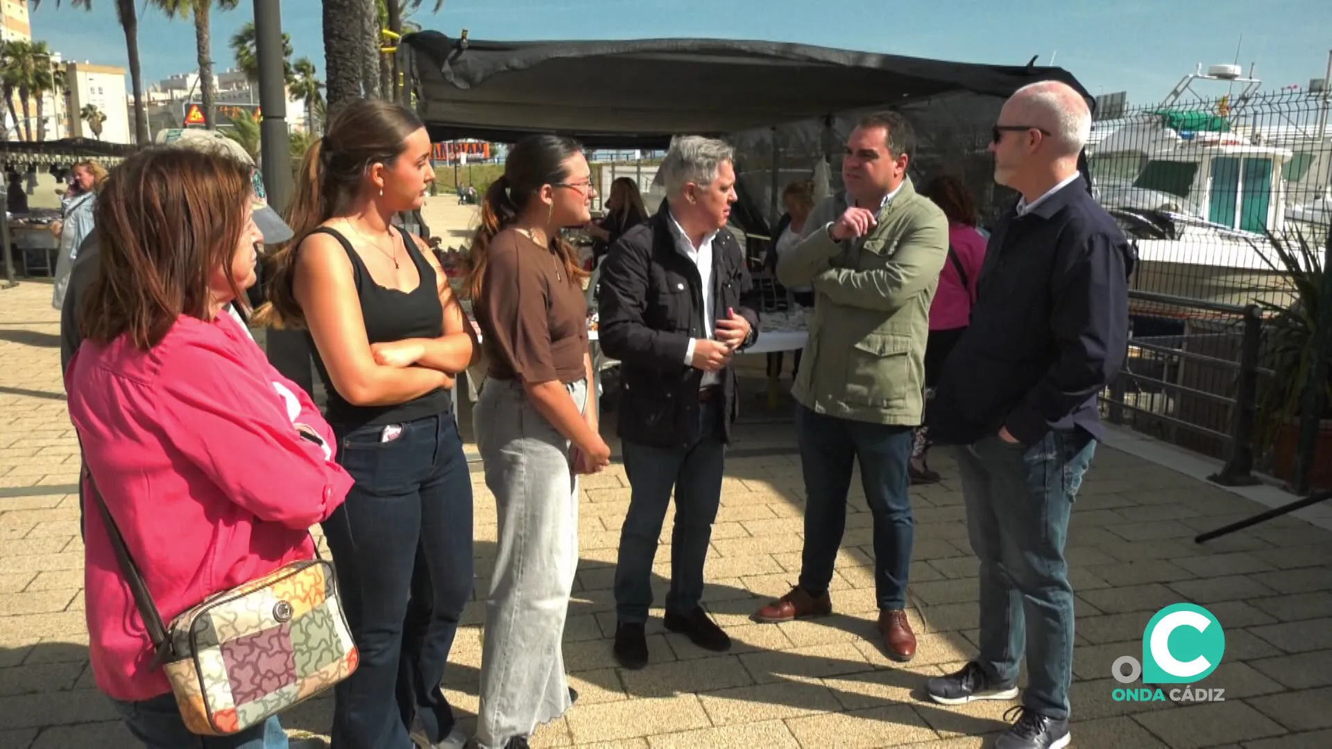El dirigente socialista en la mañana de este lunes en la capital gaditana
