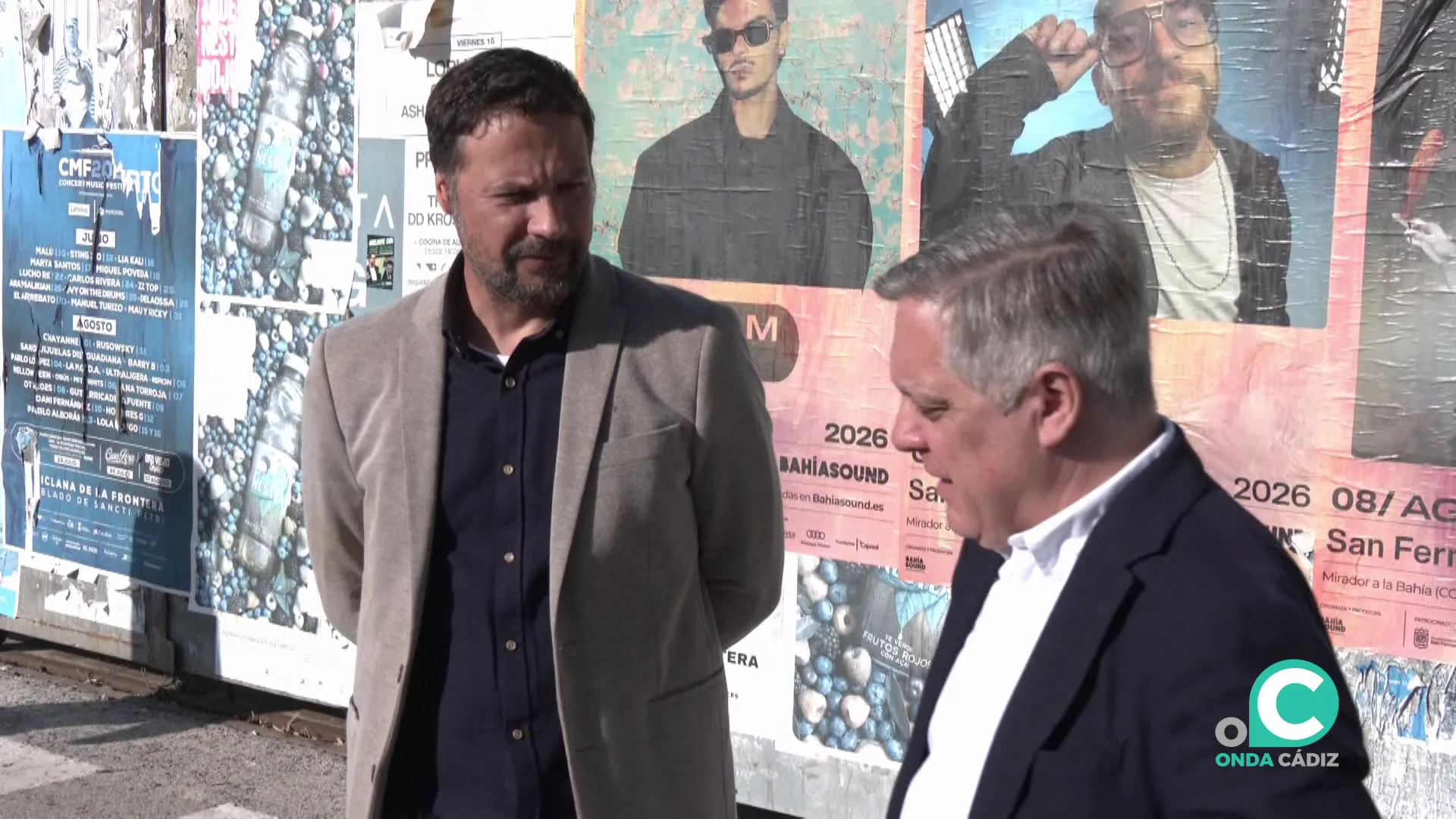 Óscar Torres y José Javier Macías en los terrenos donde esta proyectado los nuevos equipamientos