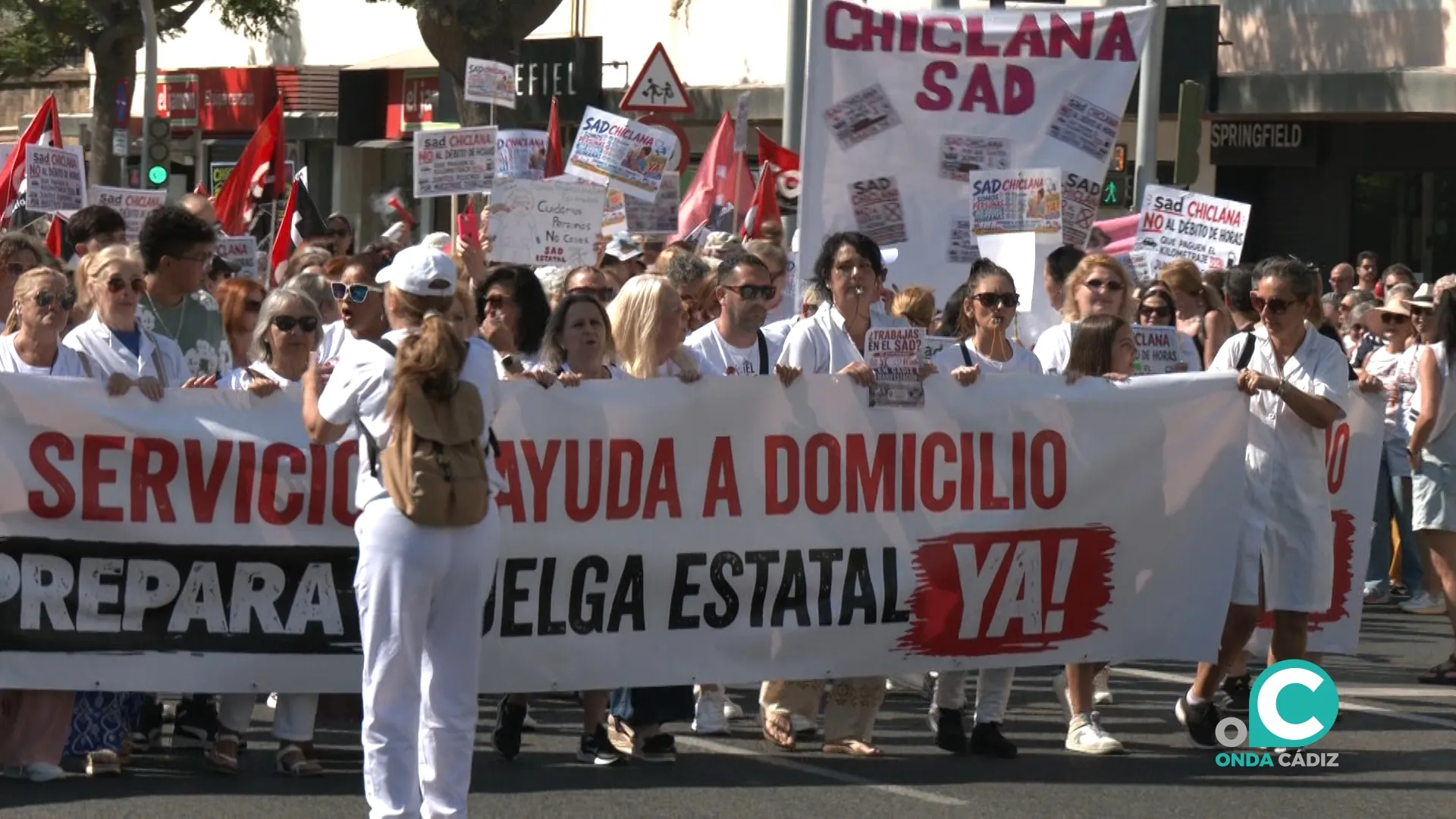 Imagen de la protesta por la avenida principal 