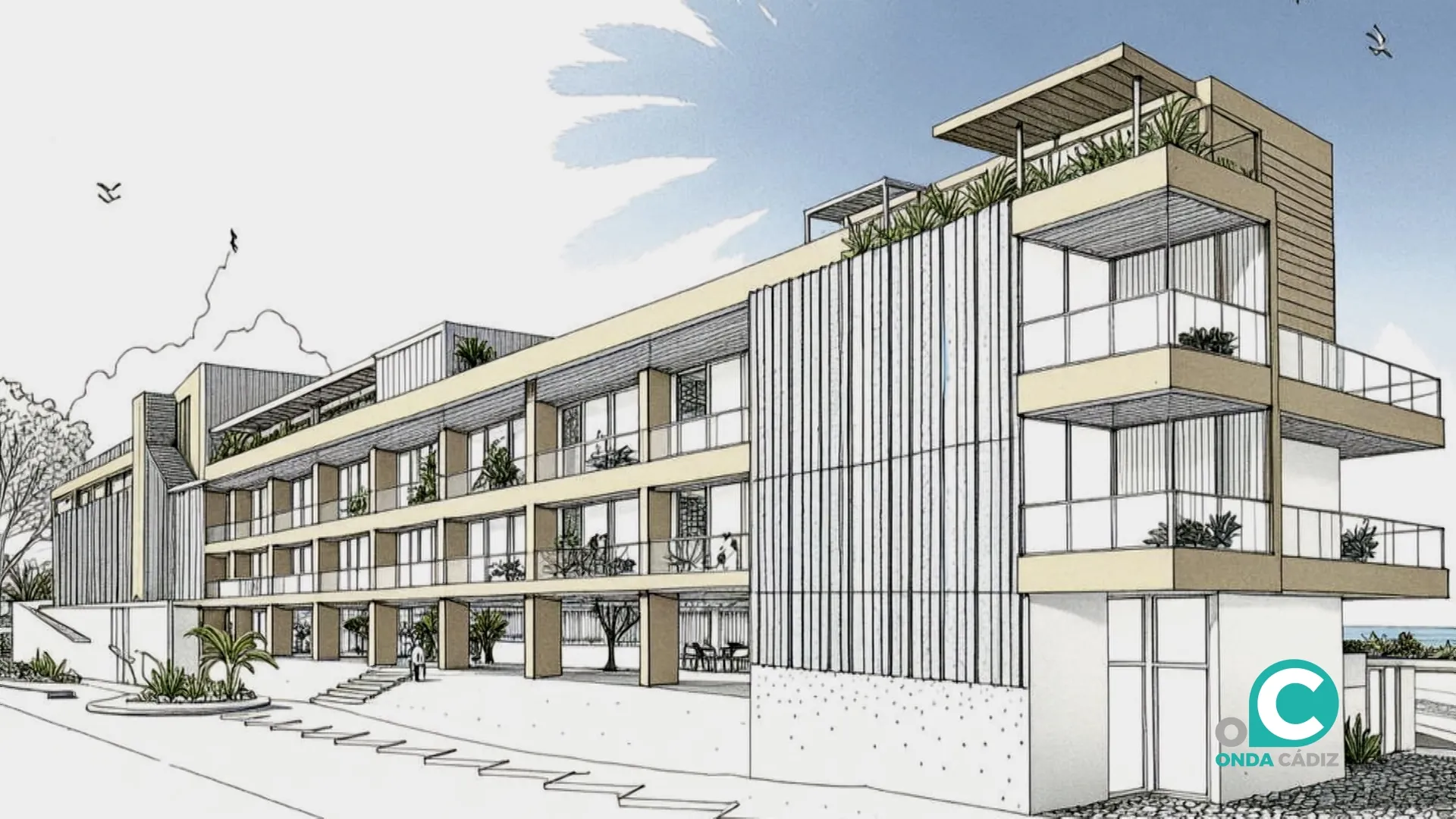 Imagen del futuro hotel Puerto América.