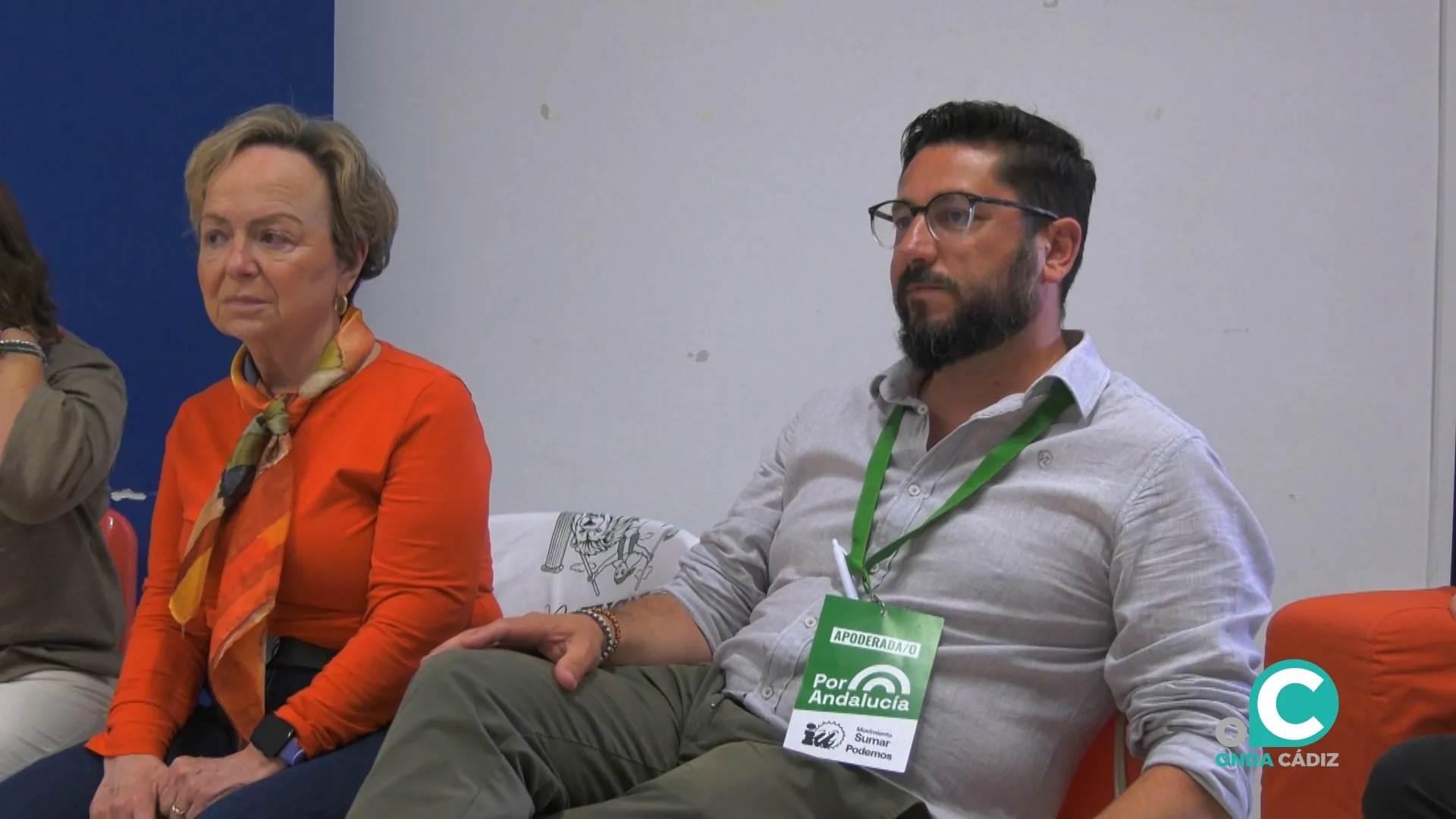 El número dos de la candidatura de Por Andalucía por Cádiz, Jorge Rodríguez, este domingo. 