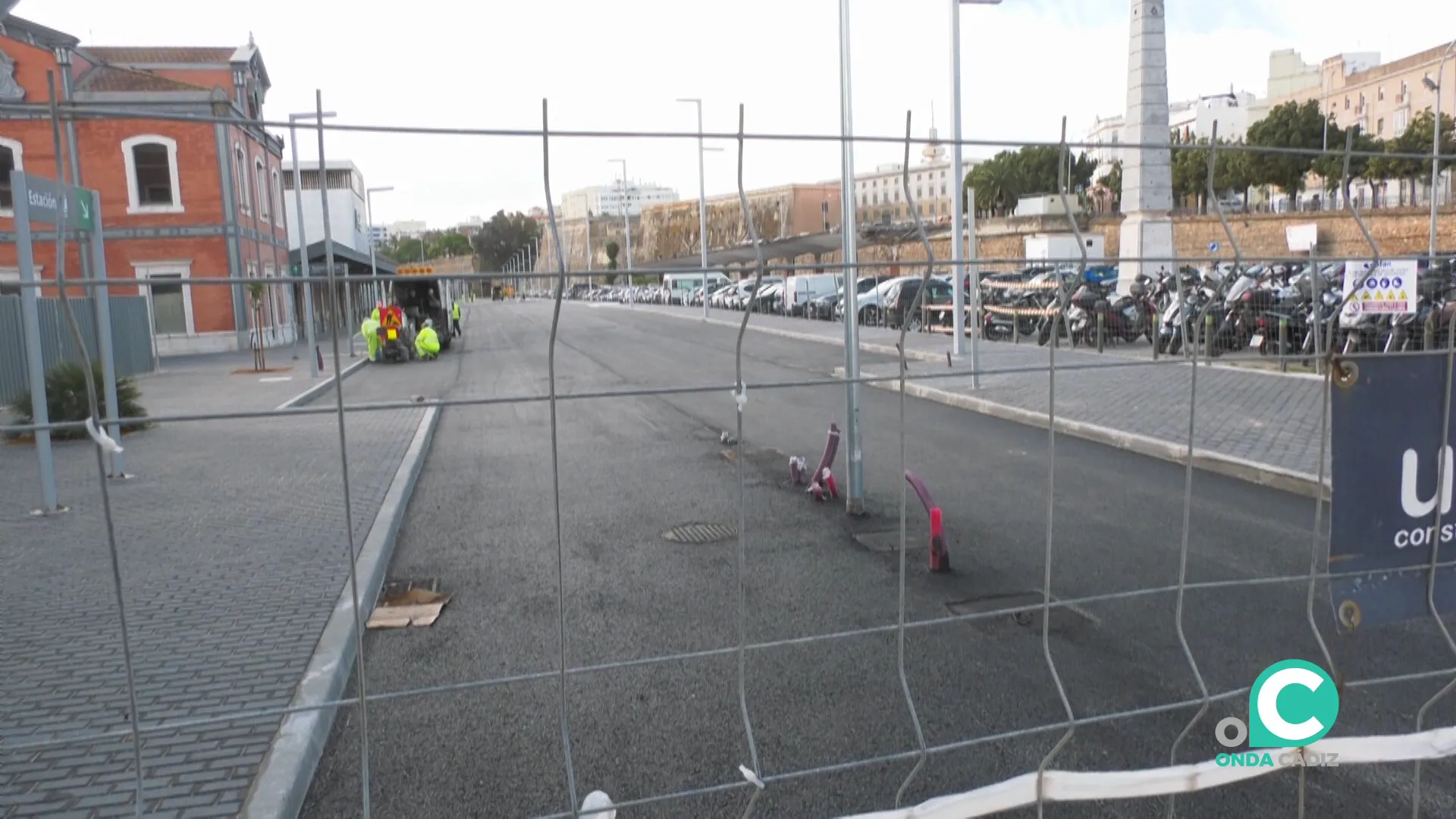 Estado de las obras junto a la estación de Cádiz