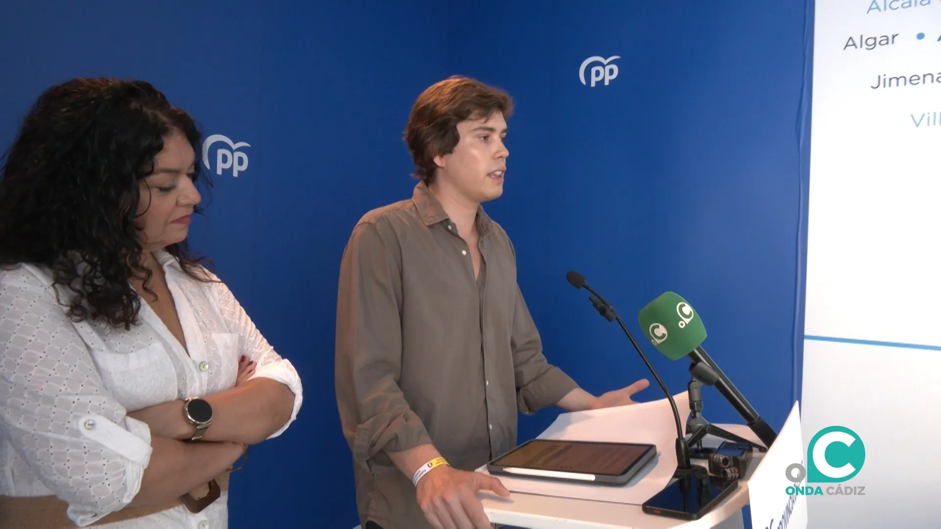 El diputado nacional del PP durante la rueda de prensa.