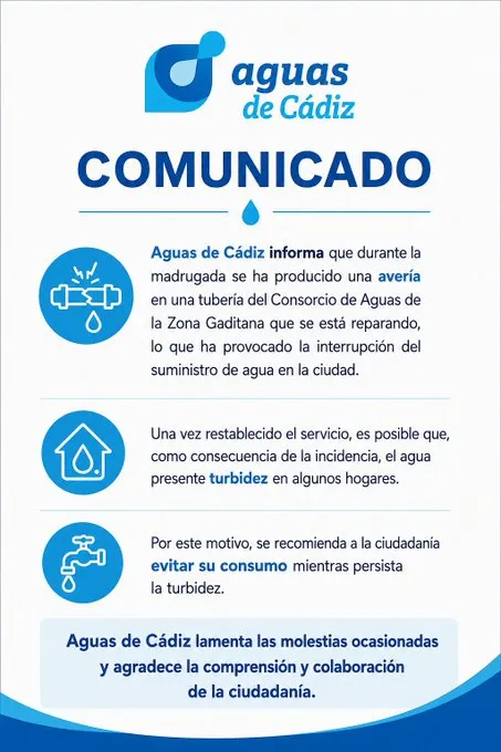 Anuncio de Aguas de Cádiz