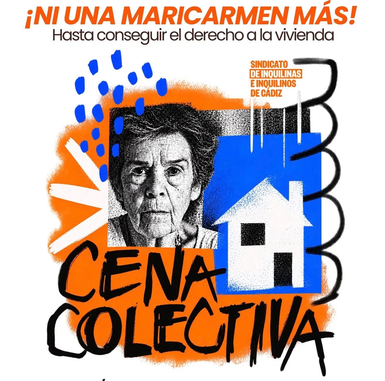 El Sindicato de Inquilinas e Inquilinos de Cádiz se suma a las reivindicaciones de Madrid y convoca un 'cena colectiva' esta tarde en la plaza del Palillero.